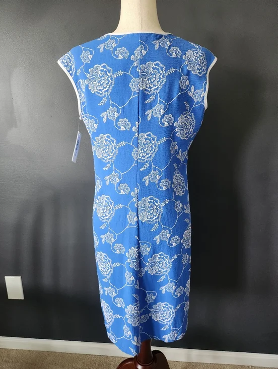 Tash + Sophie New Women's Medium Gorgeous Bright Blue White Floral Embroidery - Picture 4 of 11